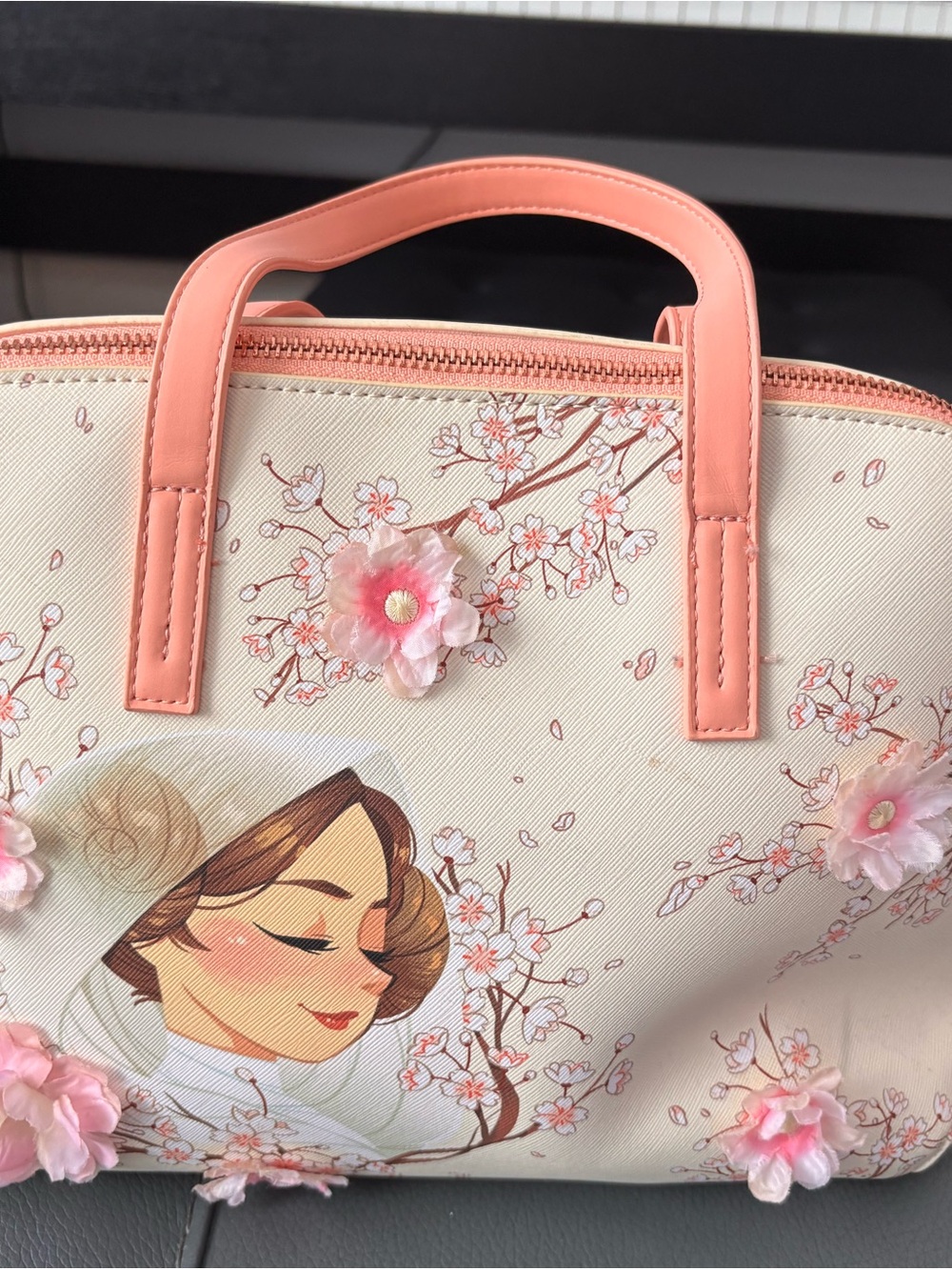 Star Wars Pink and Cream Floral Satchel with 3D Blossoms